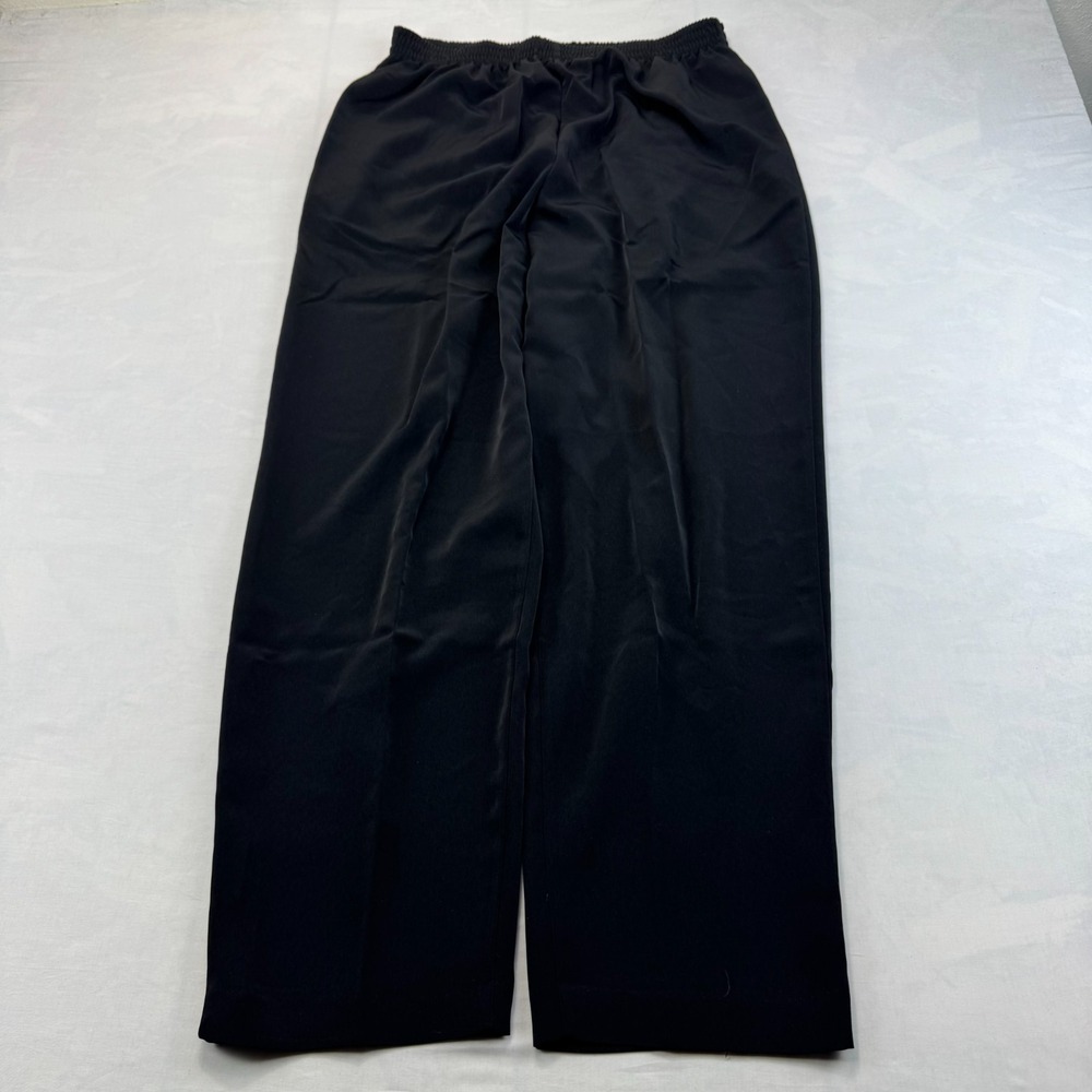 Maggie Sweet Pants Womens Medium Black Stretch Pleated Elastic Waist Pull On